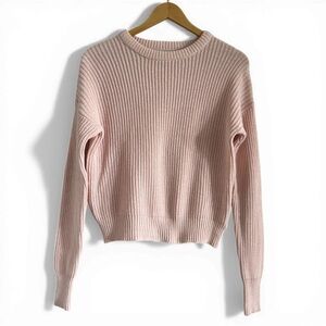 Urban Outfitters Pink Cropped Knit Sweater Crew Neck S